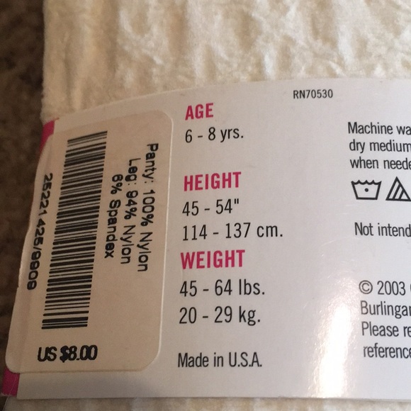 NEW With Tags off white Gymboree tights Sz X-Large/XX-Large - Picture 3 of 3